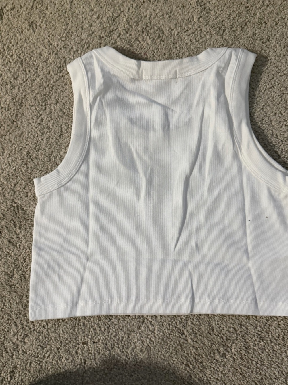 Prada Cream Ribbed Logo Crop Tank - Picture 5 of 5